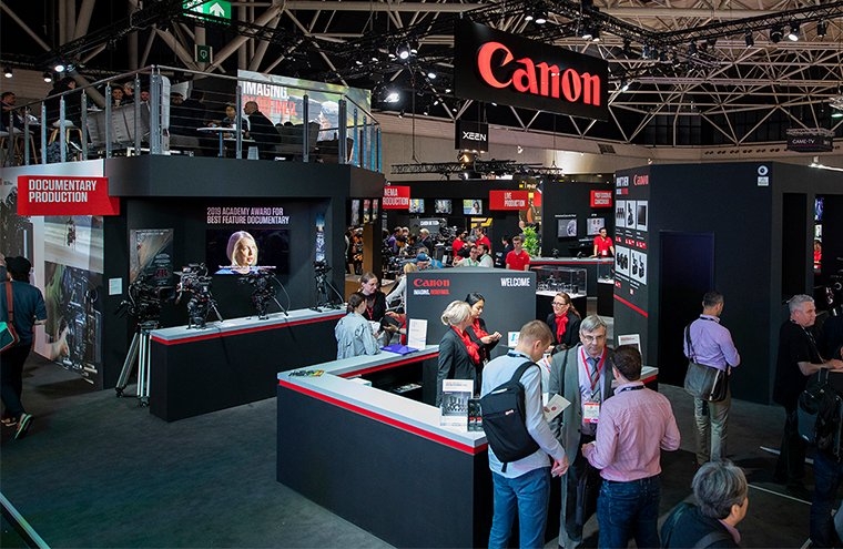 The Canon stand at ISE 2018.